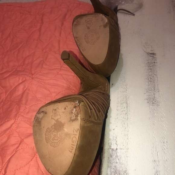 Zi Giny women’s leather platform tan boots size 9‎ 5 inch heels - Picture 10 of 11